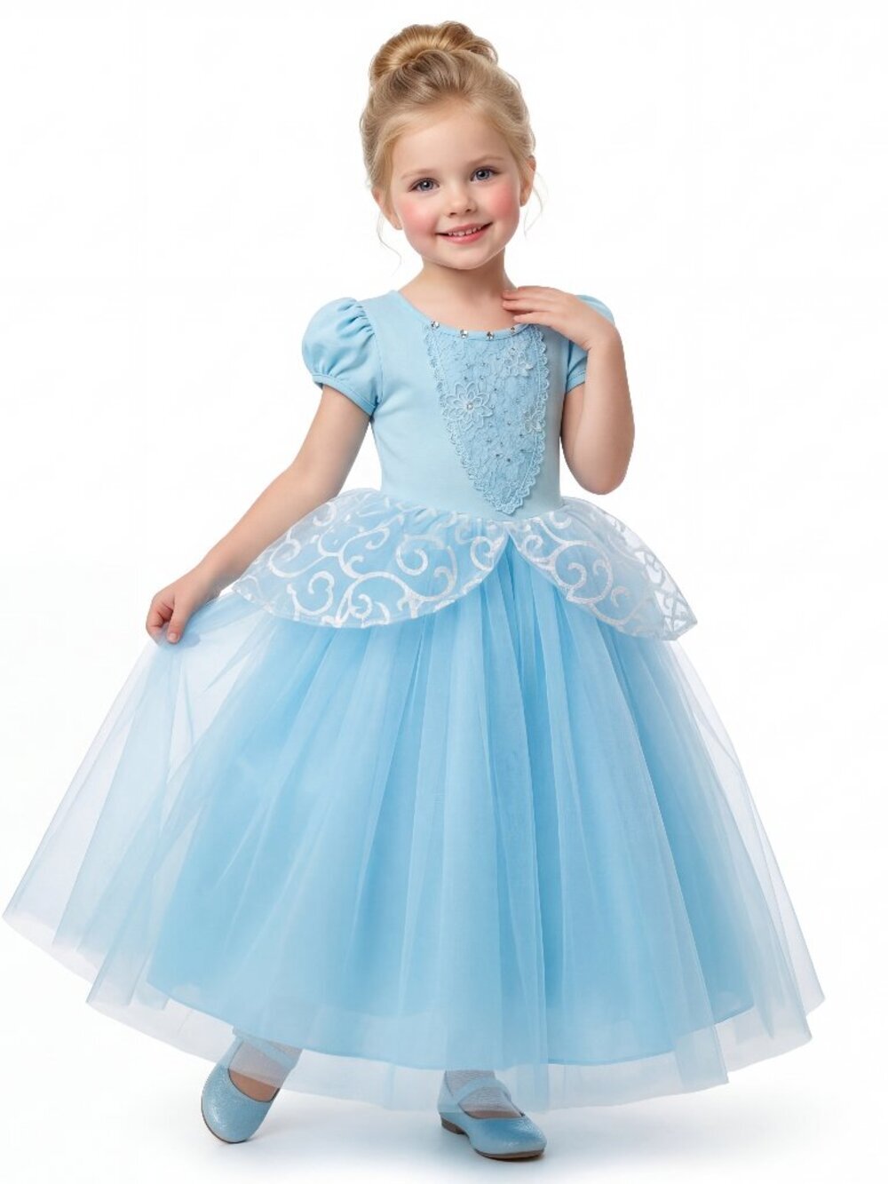 Girls Blue Princess Tulle Dress | Birthday Party